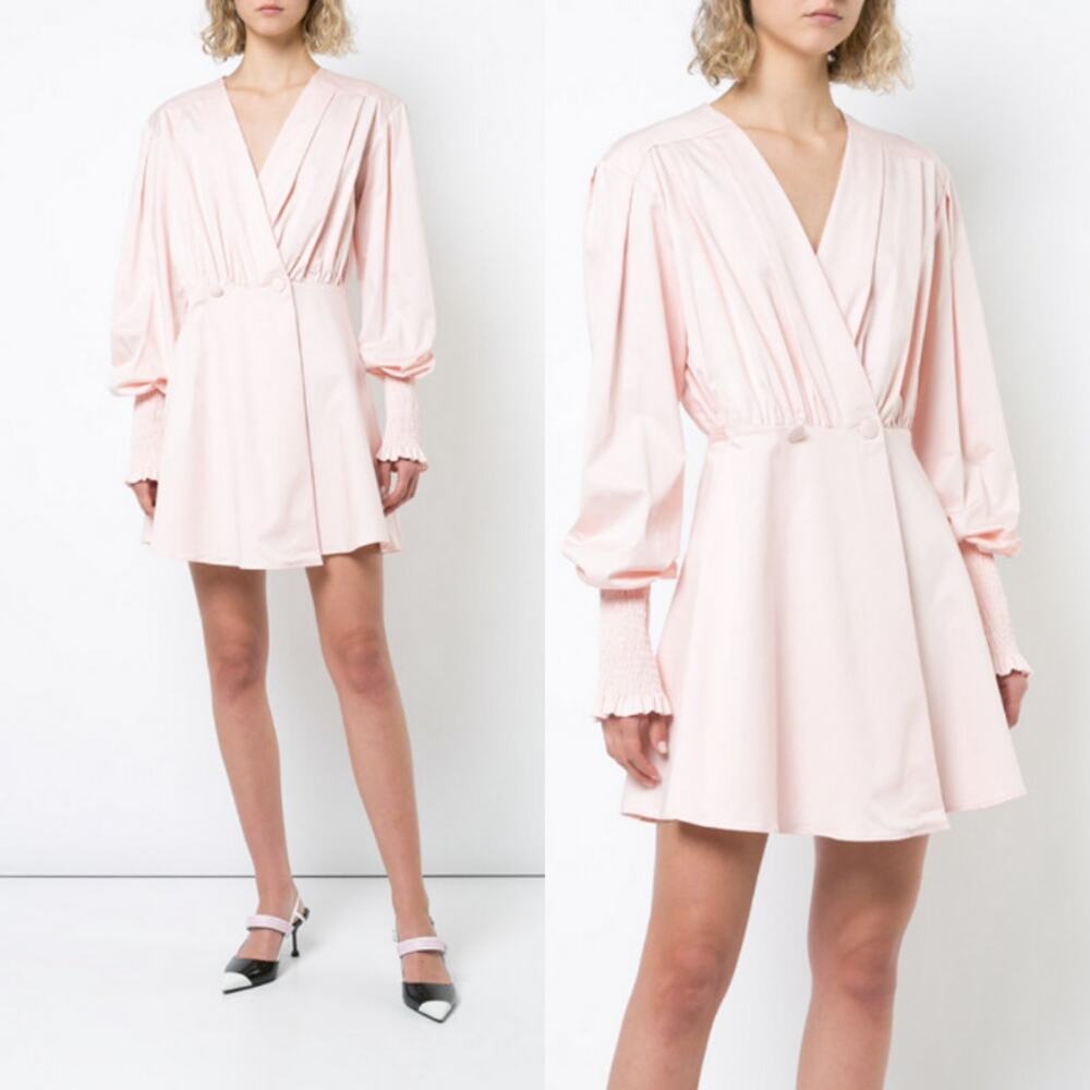 Fete Imperiale Chloris‎ Dress Pink Tuxedo Dress Event Met Gala Red Carpet US4